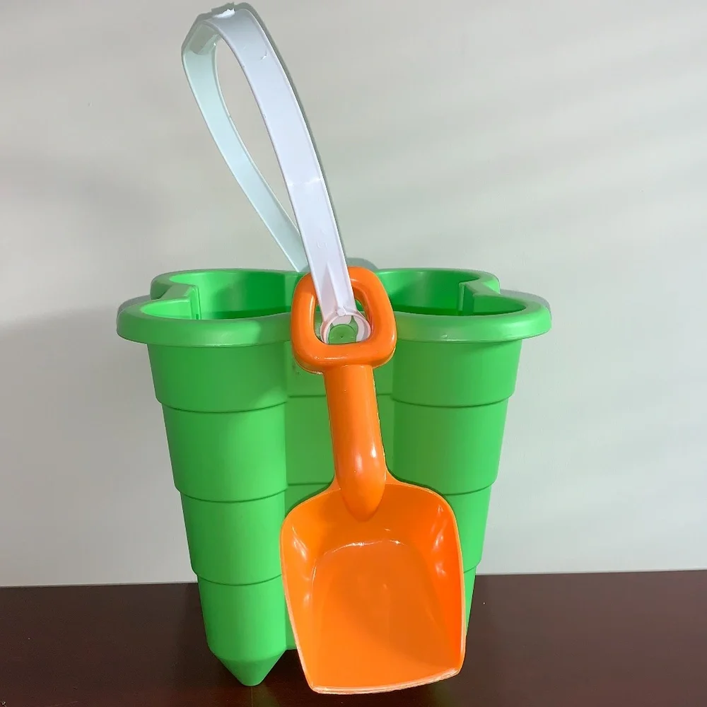 White and Orange Party Favors Set - Beach Essentials Pail/Shovel/Water Toys